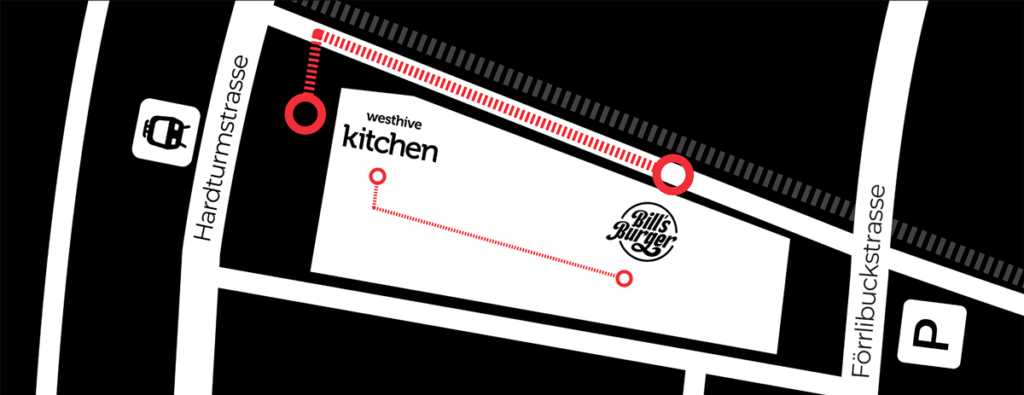 Site plan for Bill's Burger (between Hardturmstrasse and Förrlibuckstrasse)